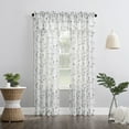 thumbnail image 6 of No. 918 Delia Embroidered Floral Sheer Rod Pocket Curtain Panel, 50"W X 96"L, White, 6 of 7