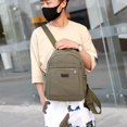 thumbnail image 4 of Fashion Neutral Solid Color Canvas Versatile Backpack Student Computer Bag, 4 of 5