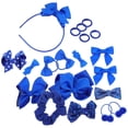 thumbnail image 3 of FELTECHELECTR 20 piezas de accesorios para el cabello para niñas, lazos azules, diademas, pasadores, bandas elásticas para el cabello, 3 of 7