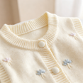 thumbnail image 5 of AUDeals Girls 3D Flower Embroidered Knit Sweater Vest - Round Neck Sleeveless Button Front Cardigan for Kids Casual Layering Wear, 5 of 6