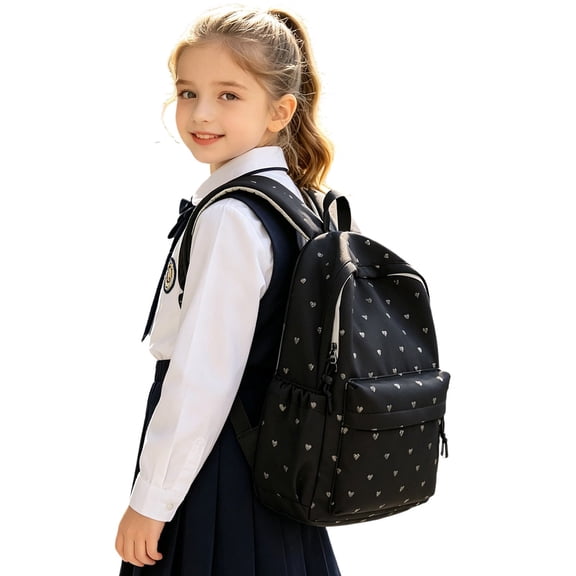Y2K Heart Print School Backpack 2026 School Backpacks with Adjustable Shoulder Straps Travel Daypack Birthday Gifts