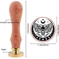 thumbnail image 2 of 1PC Brass Sealing Wax Seal Stamp Removable Wood Handle Butterfly Star Moon 30mm for Envelopes, 2 of 8