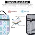 thumbnail image 5 of Portable Handheld Insulated Lunch Bag 10×8×4in Men And Women Universal Reuse Function Fully Used For Work Office Travel Cancer Awareness Ribbon Pattern - Watercolor Pastels, 5 of 9