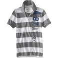 thumbnail image 1 of Aeropostale Polo de rugby a rayas para hombre, gris, extra pequeño, 1 of 1