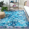 thumbnail image 3 of SAFAVIEH Riviera Dzvezda Abstract Polyester Machine Washable Area Rug, Navy/Light Blue, 9' x 12', 3 of 13