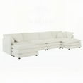 thumbnail image 2 of Modern U-Shaped Couch with Reversible Chaise, White Chenille, 220×80×75cm, 2 of 10