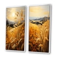 thumbnail image 3 of Designart "Countryside Wheat landscape Of Gold II" Countryside Framed Wall Art Set Of 2 - Yellow Landscapes Gallery Wall Frame Set For Home Decor, 3 of 7