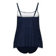 thumbnail image 6 of Zanvin Bathing Suit for Women, Tummy Control Tankini Bathing Suits, Women's Two Piece Set Lace Swimsuits Solid Tummy Control Swimwear Beachwear, Dark Blue, XL, 6 of 7