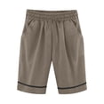 thumbnail image 3 of Women's Shorts Linen Knee Length Shorts Casual Loose Lightweight Summer Beach Pants With Pockets Sleepwear for Women Shorts Set Sports Shorts for Women Women's Short Romper Cardigan for Women Short, 3 of 3