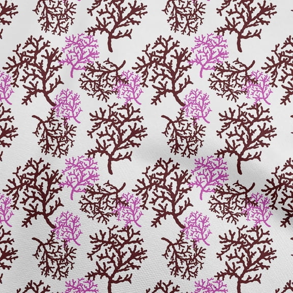 oneOone Velvet Fuschia Pink Fabric Ocean Sea Plants Diy Clothing Quilting Fabric Print Fabric By Yard 58 Inch Wide