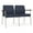 Castillo Batik Blue, variant on Mystic Reception Waiting Room 2-Seat Tandem Seating / Silver Steel / Blue