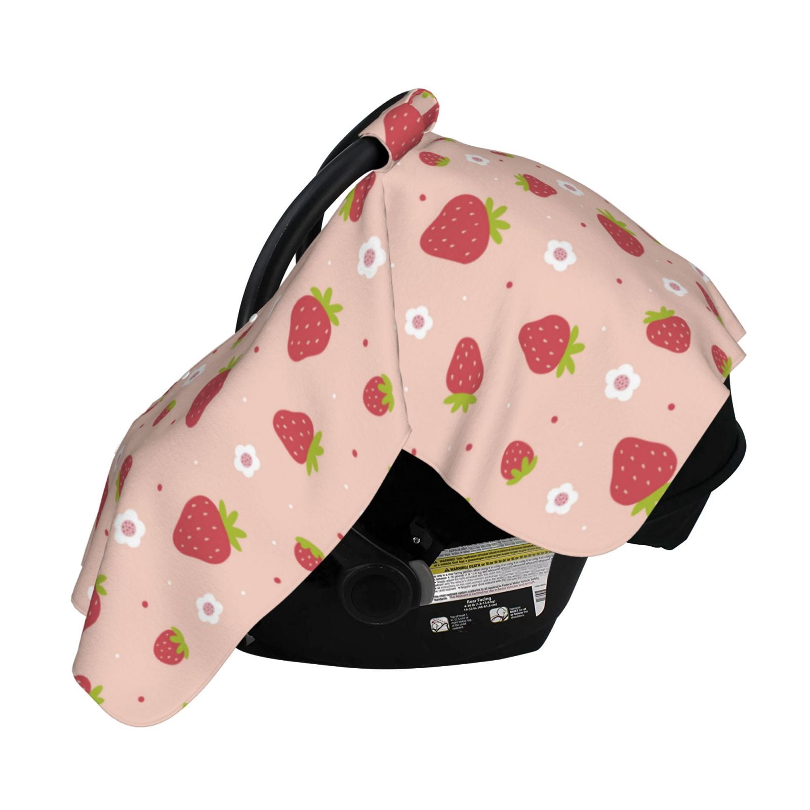 Naloa Strawberries Baby Car Seat Cover, Breathable Baby Carrier Cover, Multiuse Baby Carrier Cover & Nursing Breastfeeding Cover