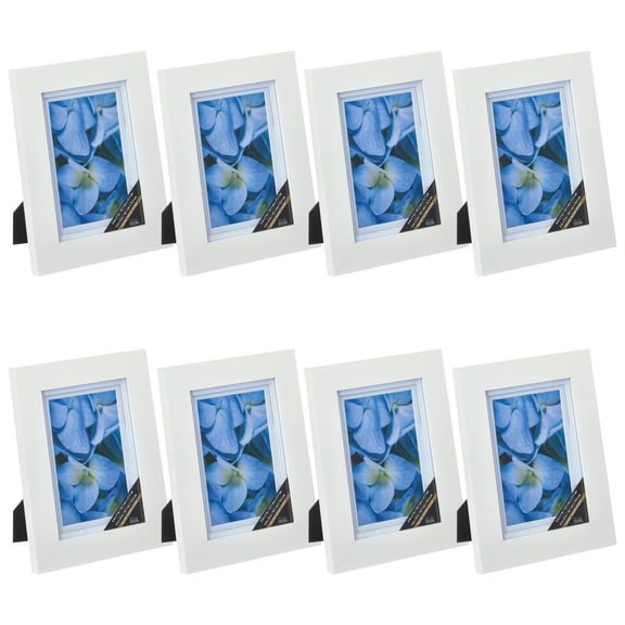 Studio Decor White 4" x 6" Gallery Frame with Double Mat, Airfloat Gallery, 8 Pack
