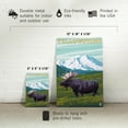 thumbnail image 5 of Yellowstone National Park, Wyoming, Moose and Mountain (12x18 Aluminum Art, Indoor Outdoor Metal Sign Decor), 5 of 5