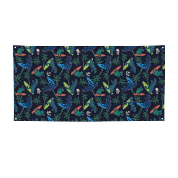 Picia Dinosaur Pattern Party Banner, Festive Decoration, Holiday Banner, Celebration Decor, Event Banner, Reusable Party Banner-Small