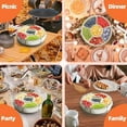 thumbnail image 5 of Snackle Box Container,Portable Snack Box 6 Compartment Divided Serving Tray with Lid and Handle,Clear Storage Organizer for Fruit Candy Nuts Veggie-Perfect for Road Travel Party（1 Pack）, 5 of 9