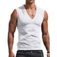 thumbnail image 1 of xiaxaixu Men's Casual Gyms Sports Vest Solid Color Sleeveless V Neck Running Workout Training Tops, 1 of 4