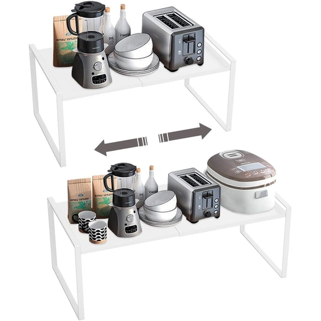Organizador de Encimera,Soporte Extensible de Especias para Despensa,Organizador de cocina para Gabinete,Estante de almacenamiento Extensible Apilable para Cubiertos,Utensilios de Cocina,Especias