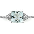 thumbnail image 5 of Sterling Silver Rhodium Plated Diamond And Aquamarine Ring (Size 9) Made In India qr4502aq-9, 5 of 5