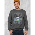 thumbnail image 3 of Midnight Margarita Cocktail Halloween Night Fun Drinks Crewneck Sweatshirt, L, Charcoal, 3 of 6