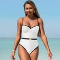 thumbnail image 2 of Huesdet Plus Size One Piece Swimsuit for Women Tummy Control Bathing Suit Cutout High Waisted Tie Back 1 Piece Swim Suit[White,M], 2 of 9