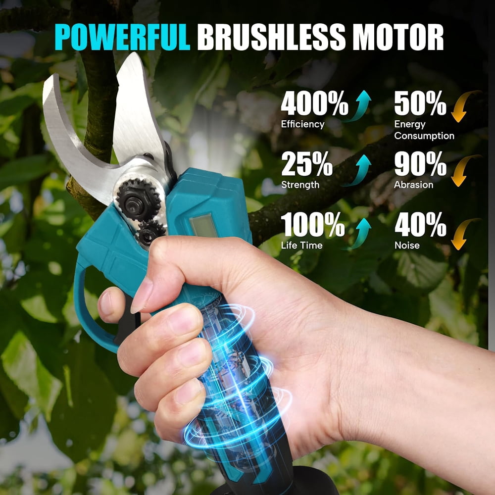 Electric Pruning Shears Portable Handheld Cordless Electric Pruning Shears Rechargeable Single Handheld Labor-Saving Fruit Tree Potted Garden Pruners