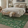 thumbnail image 2 of WIPONKEN 8x10 Area Rugs Morris Carpet for Living Room Bedroom Dining Room Office Farmhouse, Machine Washable Non Slip Vintage Persia Rug Green, 2 of 7