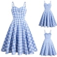 thumbnail image 2 of Lovzfmll Robe Maxi d'Été Légère à Col Style Britannique Bleu et Blanc pour Femme Bleu Clair, P, 2 of 8