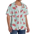 thumbnail image 2 of Goofa Watermelon Printed Men's Casual Short-sleeved Shirt,Lightweight Breathable Button-down,Summer Casual men's top,Versatile Fashion shirt-Medium, 2 of 7