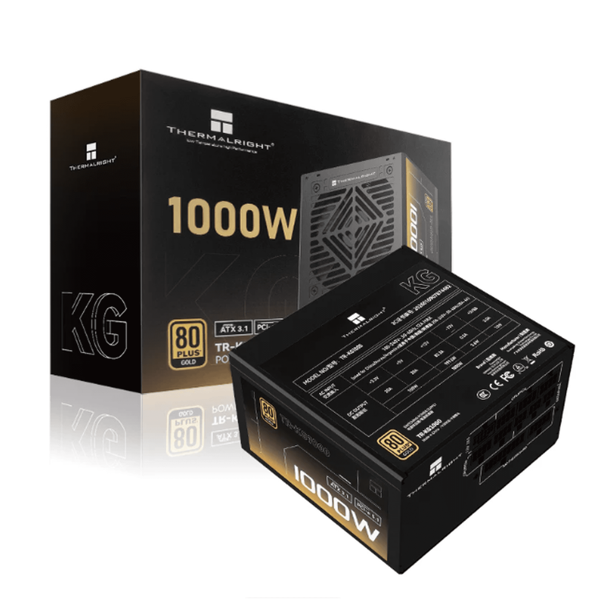 Thermalright TR-KG 1000 PRO 1000W Full Modular ATX 3.1 PCIe 5.1 80 PLUS Gold Power Supply, Black