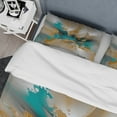 thumbnail image 4 of Designart "Turquoise Sun Liquid Marble" Abstract Marble Bedding Covert Set - Modern Yellow Abstract Bed Set With 2 Shams, 4 of 6