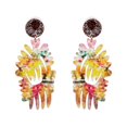 thumbnail image 1 of Pendientes colgantes de resina marrón para mujer y niñas, 1 of 2