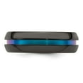 thumbnail image 4 of Edward Mirell Black Ti Rainbow Anodized Center Polished 7mm Band, 4 of 6