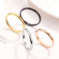 thumbnail image 5 of Anillo de acero de titanio liso y sencillo de moda chapado en oro rosa de 18 quilates, anillo esférico de acero inoxidable para parejas para mujer, ideal para parejas, uso cómodo, 5 of 5