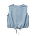 thumbnail image 5 of Women's Double Layer Sleeveless Cotton Linen Top Casual Layering, 5 of 5