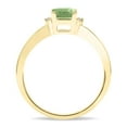 thumbnail image 3 of SZUL Women's Square Shaped Green Amethyst and Diamond Classic Band in 10K Yellow Gold, 3 of 5