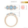 thumbnail image 3 of ANGARA Natural Round Aquamarine Three Stone Halo Ring with Diamonds in 14K Rose Gold for Women (Size-5mm) | March Birthstone, Birthday, Anniversary, Jewelry Gift for Women | Natural Aquamarine Ring, 3 of 7