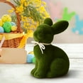 thumbnail image 6 of PpgejGEK Simulated Moss Easter Bunny Plush Doll, Soft Fluffy Rabbit Figurine for Living Room Desktop Spring Holiday Decoration, 7x5 Inch, 6 of 9