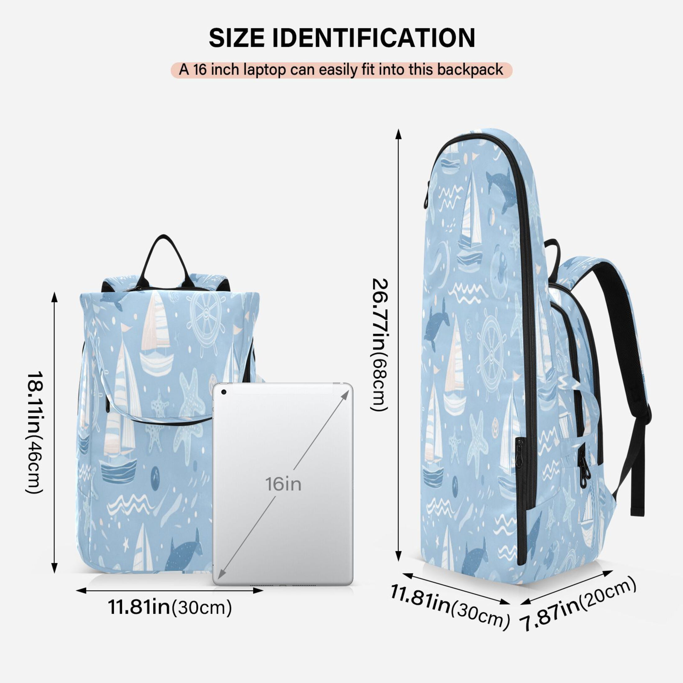 2 Racquet Holder Tennis Backpack Tennis Racket Covers Gym Bags Light Blue Marine Animal Design