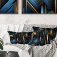 thumbnail image 2 of Designart "Futuristic Geometric Fusion In Blue And Gold" Geometric Throw Pillow - Modern Pillow For Couch - Insert And Pillows Covers For Bedroom Decor, 2 of 5