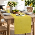 thumbnail image 2 of Table Runner 120 Inches Long for Kitchen Dining, Yellow Dresser Scarf Farmhouse, Dining Table Decorations for Wedding/Parties, Farmhouse Burlap Solid Yellow Color Modern Linen Texture 13 x 120 In, 2 of 9