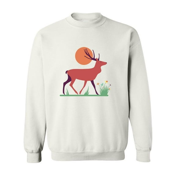 Colorful Deer Design Sweatshirt Men -Image by Shutterstock, Male 4X-Large