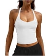thumbnail image 2 of HongQid Workout Tops for Women V Neck Basic Tank Summer Camisole Y2K Slim Fit Ribbed Sleeveless, 2 of 9