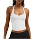 thumbnail image 3 of TaTaai Women's Casual Backless Tank Top Halter Neck Spaghetti Strap Crew Neck Solid Color Vest Soft Lightweight Spring Summer Daily Beach Wear Gift, 3 of 9