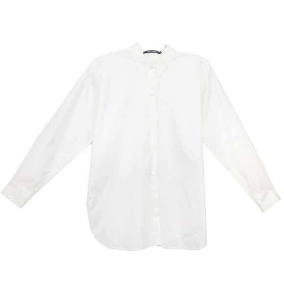 Sofie Dhoore Women's Optical White Beckett Poplin Button Up Dress Shirt - 10