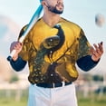 thumbnail image 5 of Lsque Elegant Gold Leaf Peacock Pattern Mens Polo Golf Shirts Funny Graphics Shorts Sleeve Button Shirts Baseball T-shirt-Small, 5 of 7