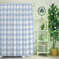 thumbnail image 2 of Shower Curtain, Blue White Plaid Waterproof Shower Curtain Set with Hooks for Bathroom Showers,Stalls and Bathtubs,36x72In Geometric Plaid Art, 2 of 9