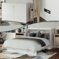thumbnail image 1 of AFI Raleigh Modern Queen Solid Wood Murphy Bed Chest with Mattress in White, 1 of 20