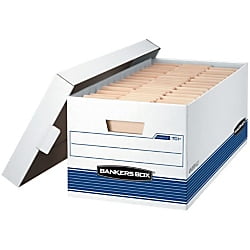 Bankers Box Stor/File Medium-Duty FastFold Storage Boxes with String & Button, Letter, 20/Ct (0070110)