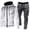 Beige 04, variant on Sweat Suits Men Fall Fashion Print Zip Up Hoodie Tracksuit Sets 2 Piece Workout Jogging Suits for Men
